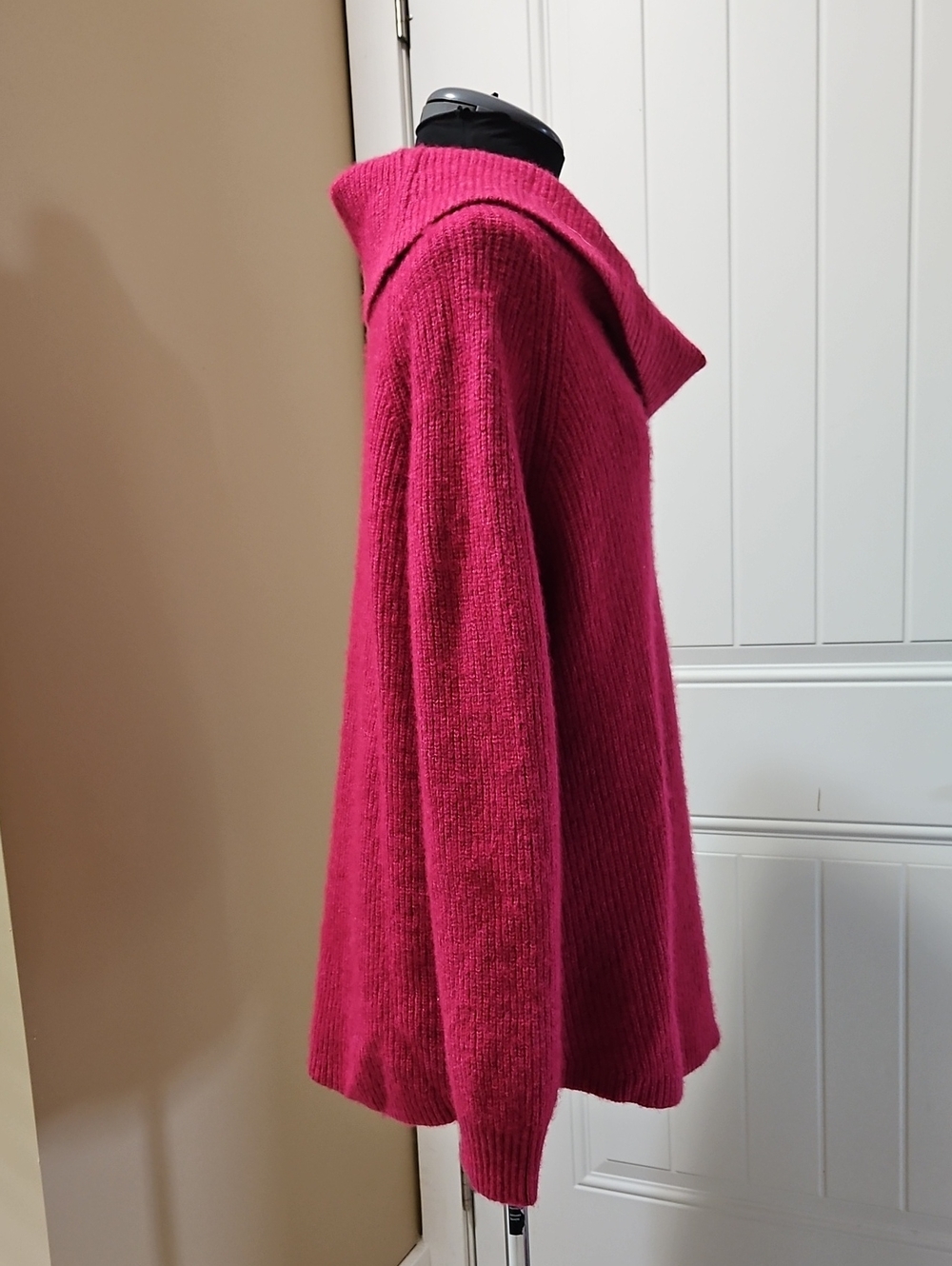Tahari Pink Merino Wool Blend Cowl Neck Sweater XL - Picture 3 of 13